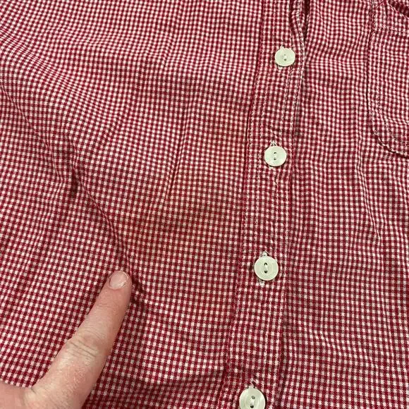 Tweety Bird 26/28 Womens Button Up Red White Plaid Looney Tunes Floral Collared - Picture 9 of 10